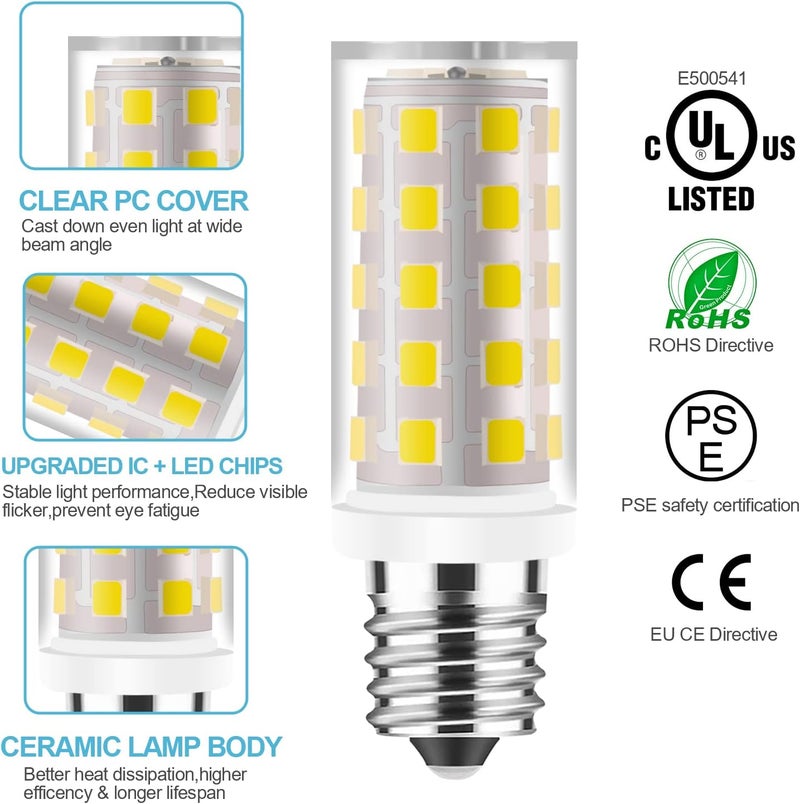 Yucclim LED Light Bulb 7/16 Base 4W 40W equivalent – No flicker Fit Many Brother/ Baby Lock Sewing Machine Light Bulb, Replace the 15 Watt Sewing Machine halogen lamp - Screw-In #7SCW (1Pack, Natural White) - Image 2